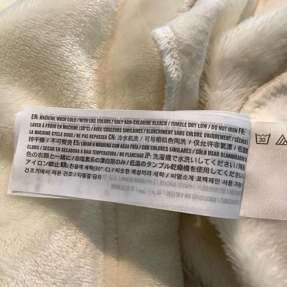 Hollister Cream Microfleece Fleece Hoodie Sweatshirt Pockets XS - Picture 9 of 9